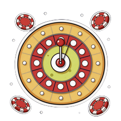 Cartoon Roulette Rad Symbol f&uuml;r Total Casino Live-Bereich