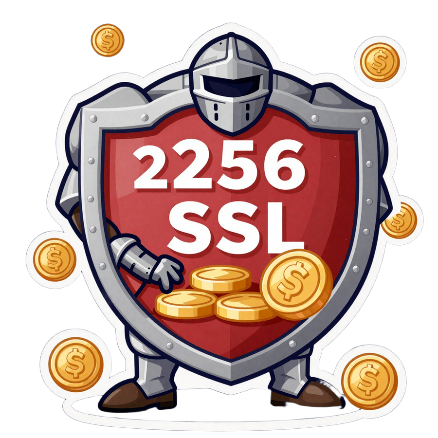 Cartoon Ritter mit SSL 256-bit Schild besch&uuml;tzt Goldm&uuml;nzen im Total Casino